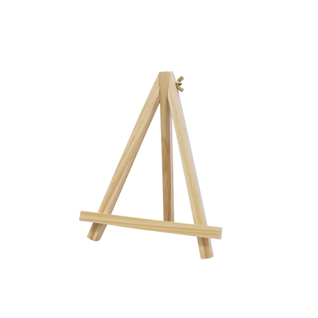 Wooden easel on a white background